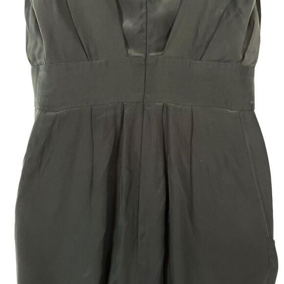 Kenneth Cole New York Womens Black Pleated V-Neck Silk Dress Pockets Mini sz 0 - Picture 12 of 16